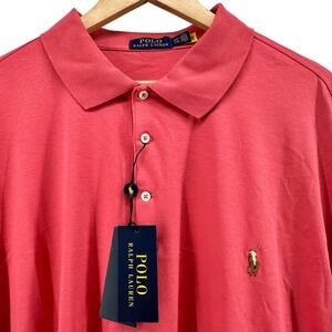 Polo Ralph Lauren Men 2XLT Pink Soft Touch Cotton Short Sleeve Polo Shirt NWT